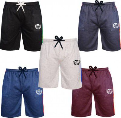 Fashionate World  Short For Boys Casual Printed Pure Cotton (Multicolor, Pack of 5)