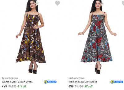 Fashioncrown Womens Dresses @ ₹99