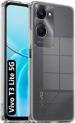 Fashionury Back Cover for Vivo T3 Lite 5G  (Transparent, Grip Case, Silicon, Pack of: 1)