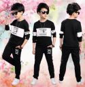 FastColors  Boys Casual T-shirt Track Pants  (Black)...