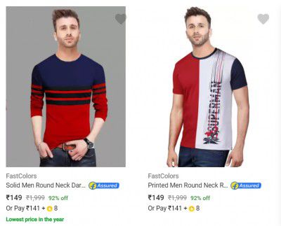 FastColors men's T-Shirt up to 90% off