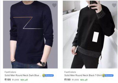 Fastcolors Men's T-Shirts @ ₹109