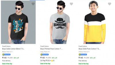 FastColors Printed Men Round Neck T-Shirt starting at ₹99