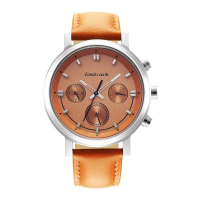 Fastrack Analog Orange Dial Mens Watch-3287SL01