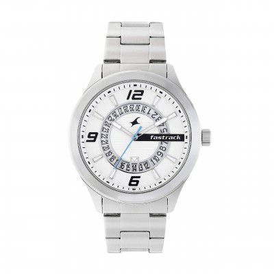 Fastrack Analog White Dial Mens Watch-38050SM01 / 38050SM01