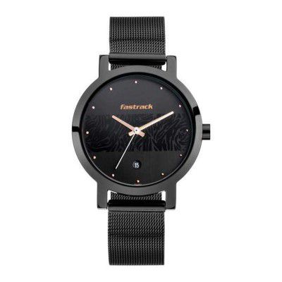 Fastrack Animal Print Analog Black Dial Womens Watch-6222NM01