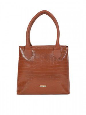 Fastrack Brown Textured PU Structured Shoulder Bag