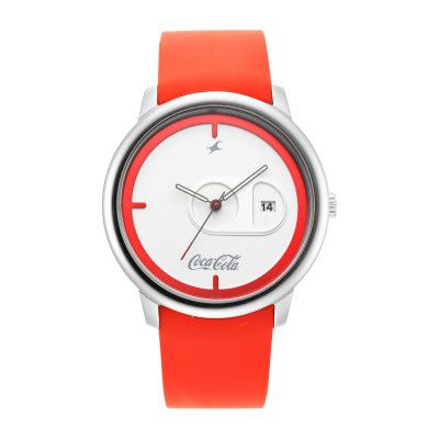 Fastrack Coke Analog White Dial Mens Watch-3263SP01