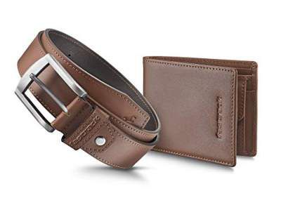 Fastrack Combo Tan Belt & Wallet: Gift Set for Men (BC004LTN01X)