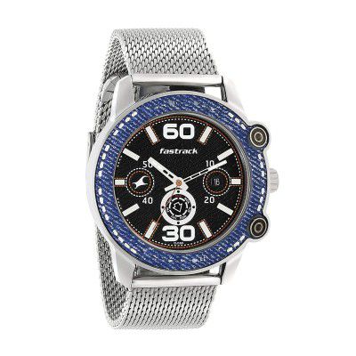 Fastrack Denim Analog Black Dial Mens Watch-NN3188KM03