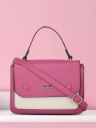 Fastrack Fuchsia & White Colourblocked Structured Satchel...