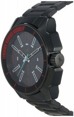 Fastrack Hitlist Quartz Analog Black Dial Black Stainless Steel Strap Watch for Guys - NS3089NM02