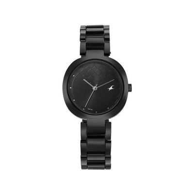 Fastrack Mens 32 x 38.10 x 7.25 mm Stunners 4.0 Black Dial Stainless Steel Analog Watch