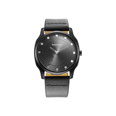 Fastrack Mens 40mm Stunners 4.0 Anthracite Dial Leather Analog Watch