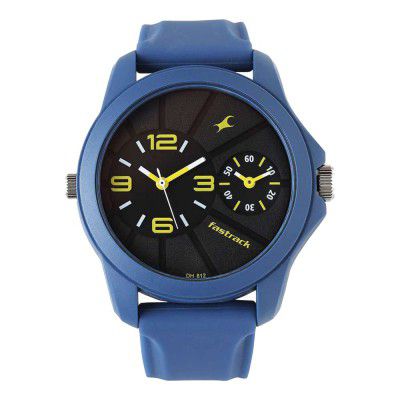 Fastrack Mens Black Dial Leather Chronograph Watch - 38042PP03