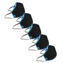 Fastrack Mens Cotton Face Mask (5 Set) (M0001NBK05_Black_M...