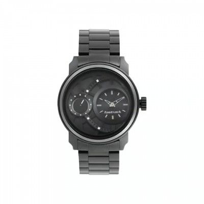 Blinkit : Fastrack Men's Watch (Black, Stainless Steel Strap)