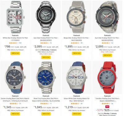 Fastrack Men's Watches @ Minimum 50% Off