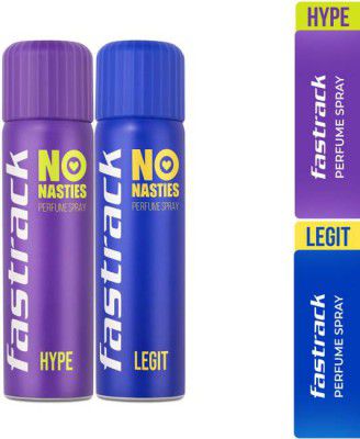 Fastrack No Nasties Perfume Spray - Hype & Legit - Pack of 2, For Men & Women (270 ml, Pack of 2)