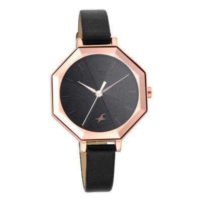 Fastrack Paint Me Quartz Analog Black Dial Leather Strap Watch for Girls-NS6226WL01