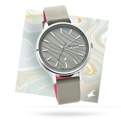 Fastrack Ruffles Analog Grey Dial Womens Watch-6207SL01