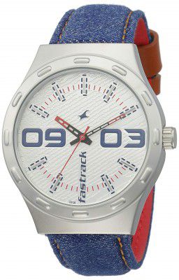 Fastrack Silver White Dial Analog Watch for Men -NM3183SL01
