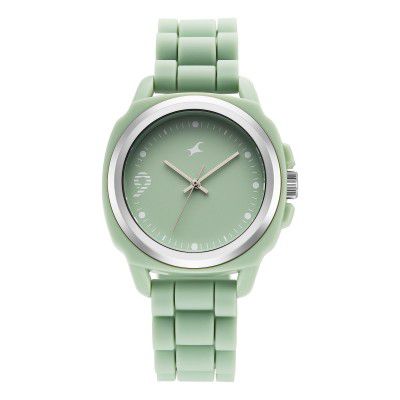 Fastrack Tees Hype Bounce Quartz Light Green Round Dial Men's Watch | Water Resistance Watch | Watches for Men Analog - 38170PP02