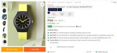 Fastrack  Tees Neon Analog Watch - For Men & Women NG38004PP10CJ