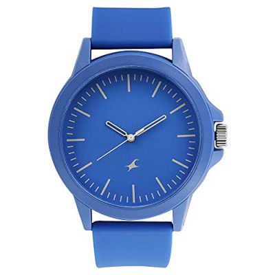 Fastrack The Minimalists Quartz Analog Blue Dial Silicone Strap Unisex Watch-NS38024PP27