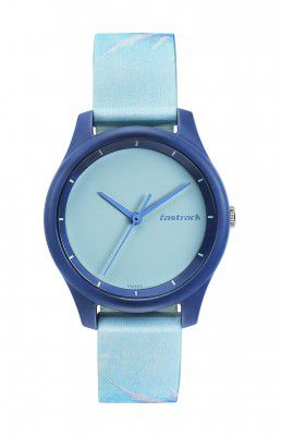 Fastrack Tie & Dye Quartz Analog Blue Dial Silicone Strap Watch for Girls-NS68023PP08