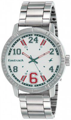 Fastrack Varsity Analog Silver Dial Mens Watch-3178SM02/3178SM02