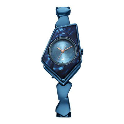 Fastrack Younique Quartz Analog Blue Dial Metal Strap Watch for Girls-NS6279QM01