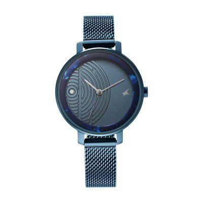 Fastrack Younique Quartz Analog Blue Dial Stainless Steel Strap Watch for Girls-NS6278QM01