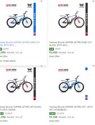 Flipkart : Non Geared Adult Cycle Starts at Rs 2990
