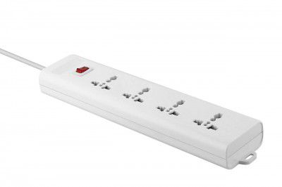 FatCherry Four Way 6A Extension Board 3 Meters Wire, 240 V, 1440 Watt, 4 International Socket,1 LED Indicator Master Switch