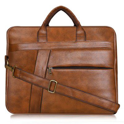 Faux Leather Laptop Bag Stylish & Durable Design Office Briefcase