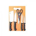 Faverito Wooden Style Chopping Board Combo, 1 Chopping Board+ 4 Knief+ 1 Scissor...
