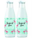 Favola Essentials Glass Airtight Water Bottle 1 Litre 2 Piece...