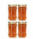 Favola Essentials Round Lug Glass Jar, Gold Lid, 200 ml, Set of 4, Clear...
