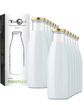 FAVOLA Hygienic Air Tight Glass Water Bottle (Pack of 12) - 1000 ml (1 LTR)