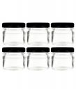 Favola Mini Glass (31 ML) ROUND 43 MM LUG Jars Black Air Tight Caps - Pack of 6...