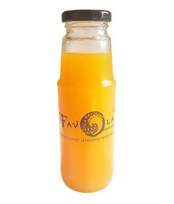 FAVOLA Unique New Water Drop Embossed Design Glass Bottle - 300 ml - (Pack of 1 Bottle)