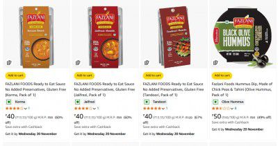 FAZLANI FOODS Minimum 50% off | Starting Rs.40