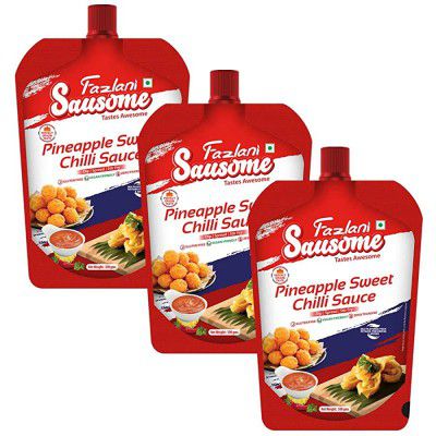 Fazlani Sausome Pineapple Sweet Chilli Sauce (Pack of 3, 300 Gram Each)