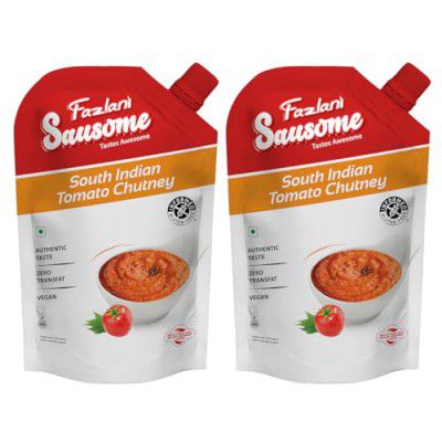 Fazlani Sausome Tomato Chutney | Vegan, Gluten-Free, No Added Color | 300g Each, Pack of 2
