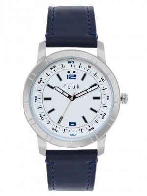FCUK Analog White Dial Watch for Men - FK00012E