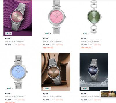 Myntra : Upto 81% OFF - Fcuk Watches | Starts At Rs.839