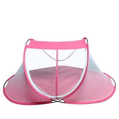 Febox Foldable Kids Mosquito Net with Base Cloth - Mosquito Repellent (Pink, Suitable for: 1 to 6 Years) (1778.0mm L X 762.0mm W)