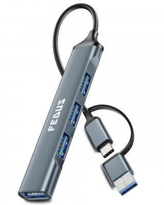 FEDUS 3.0 USB C Hub, 4 in 1 Type C Multi USB Connector Adapter 