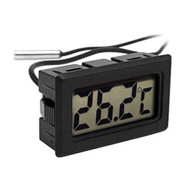 FEDUS Digital Thermometer with LCD for Fridges Freezers, Black/White